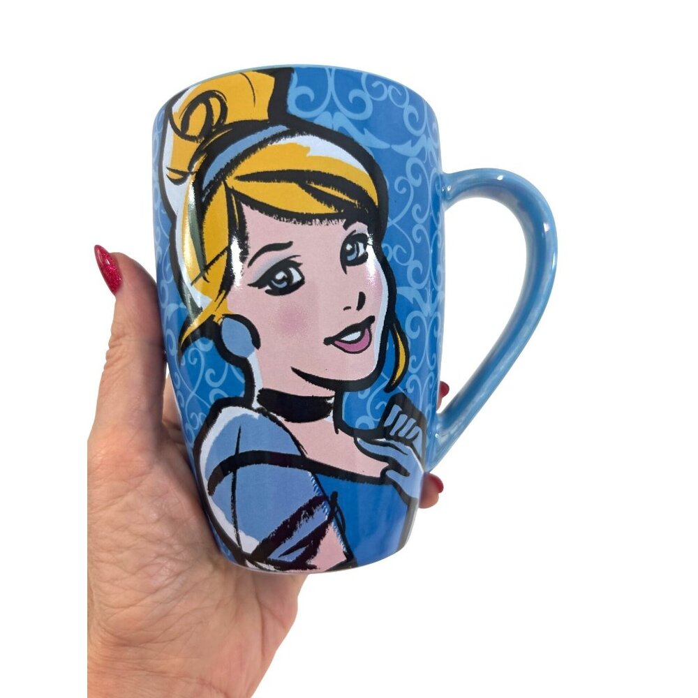 Cinderella Blue Coffee Mug Disney Park Ceramic 16 oz It’s Hard To Wake Uo When …
